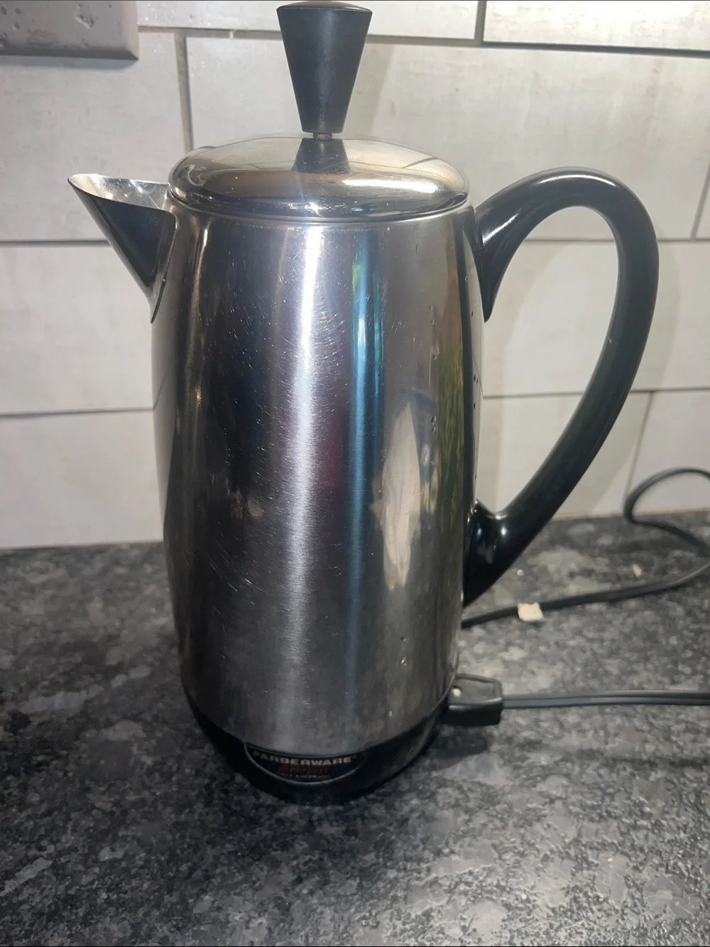 FARBERWARE Superfast 10 cup Stainless Steel Electric Coffee Percolator - Silver